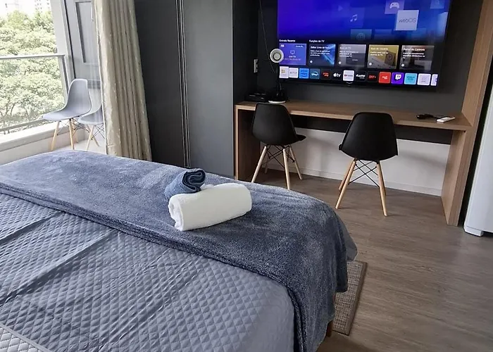 Studio Novo A Duas Quadras Do Allianz - Cama Queen